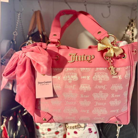 Juicy Couture LemonadePink and Gold Vintage Couture Tote - Picture 1 of 9